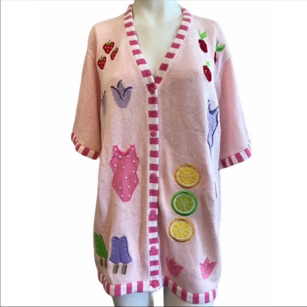 Quacker Factory 1X tunic length sweater EUC